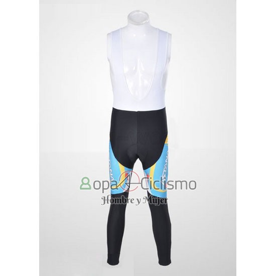 Astana Ropa Ciclismo Culotte Largo 2012 Mangas Largas Azul Claro y Negro